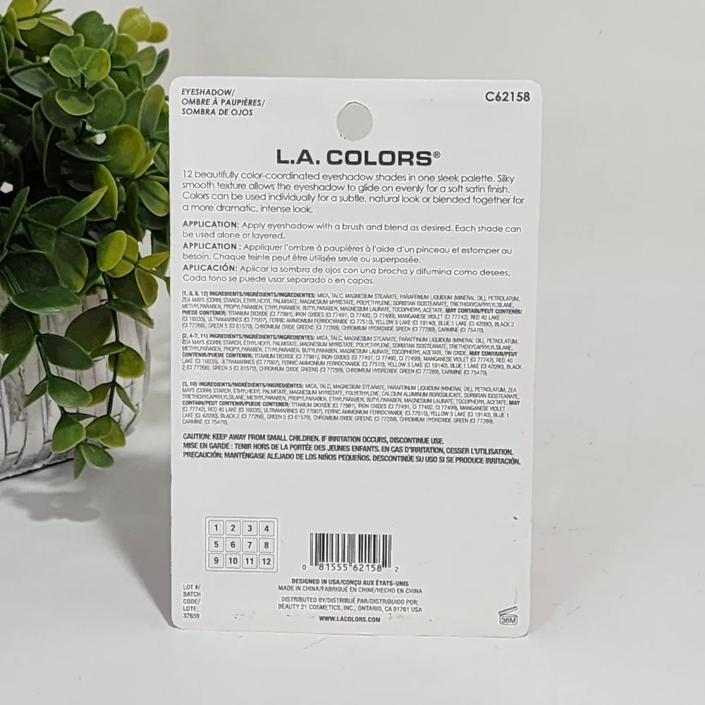 L.A. Colors 12 Color Eyeshadow Palette Nude Traditional C62158